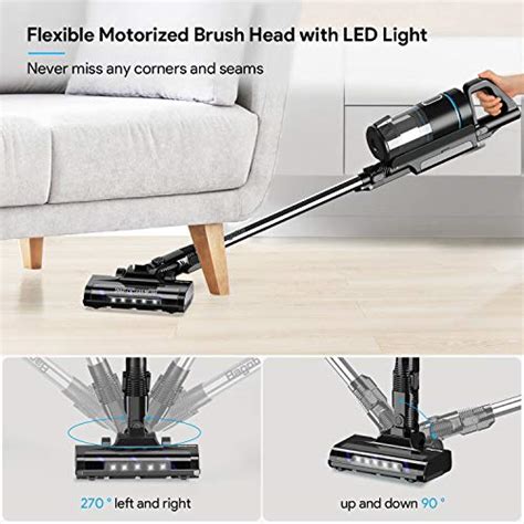 cordless vacuum cleaner bagotte 17kpa powerful suction stick vacuum cleaner lightweight