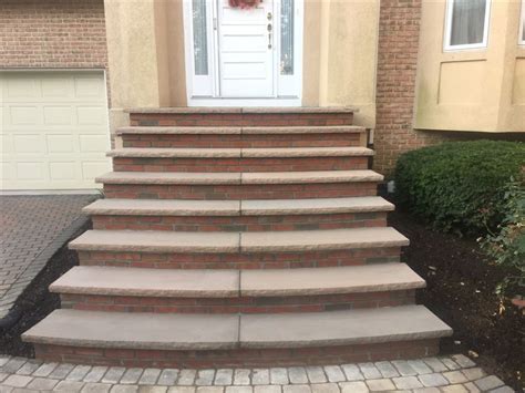 Brick Stairs With Lime Stone Treads On A Slight Radius Brick Steps