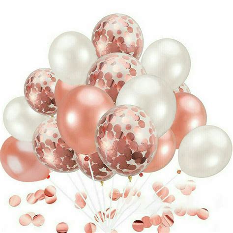 20pcs Rose Gold Confetti Balloons For Birthday Marriage Party