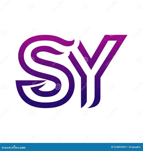 Stylish Creative Sy Logo Icon Design Stock Vector Illustration Of