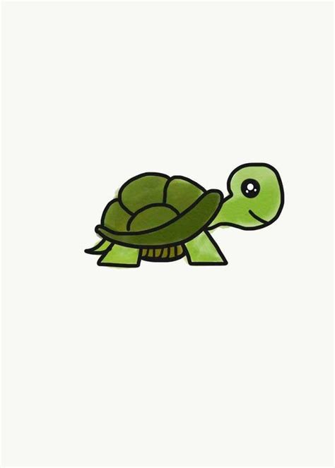 Baby Turtle Cute Turtle Illustration Baby Room Decor Etsy In 2021