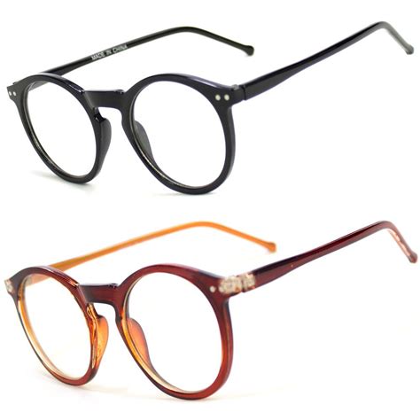 men women unisex nerd hipster glasses clear lens eyewear retro oval round frame verashades
