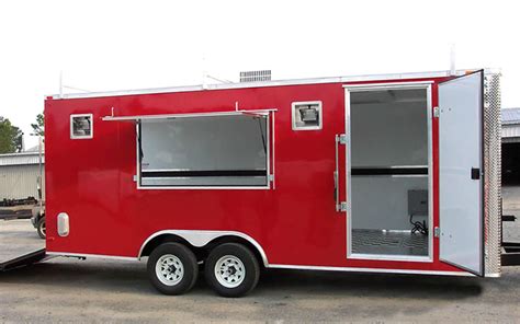 Loaded Red 85x20 Concession Trailer 355 American Trailer Pros