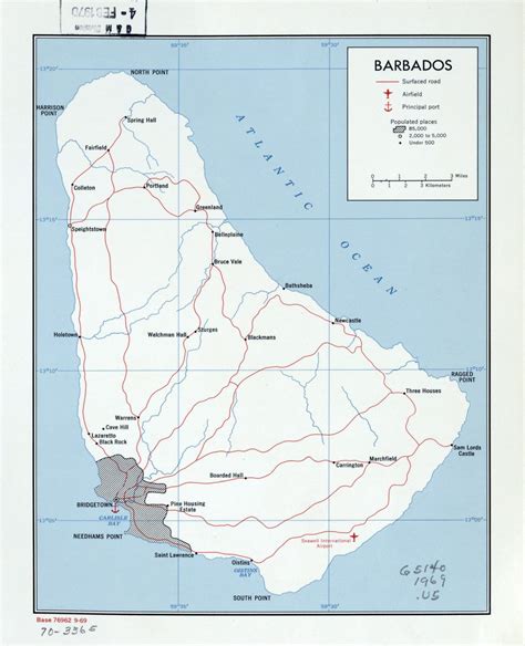 Large Detailed Political Map Of Barbados With Roads Cities Ports And