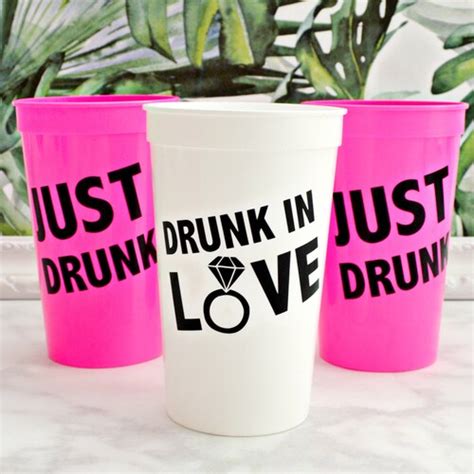 Drunk In Love Bachelorette Party Cups Customized Stadium Etsy