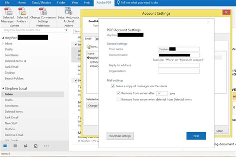 Edit Outlook 2016 Account Settings Microsoft Community