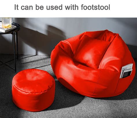 Buy Sophia Bean Bag With Footrest And Cushion XXXL Red Online In India At Best Price Modern