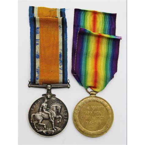 Ww1 British War And Victory Medal Pair Pte Fw Mason Royal Marine