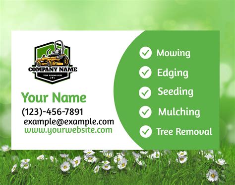 Lawn Service Business Cards Templates