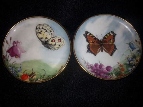 Kaiser West Germany Porcelain Butterfly Coasters Pottery Art Pottery