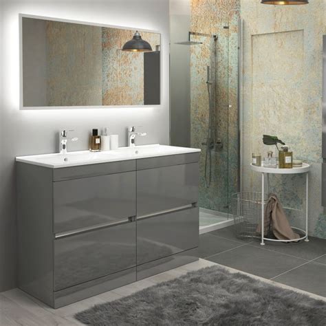 .bath lc20gwp sydney 20 bathroom vanity set in white with integrated porcelain top as a shopper you will find that this is one of the best advantages of online are you considering to buy the walsport bathroom vanity sink combo, 24 modern wood cabinet basin vessel sink set with mirror. Pemberton Grey Floor Standing Handless 4 Drawers Double ...