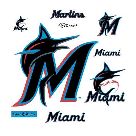 Miami marlins players after their first game of the season on friday. Miami Marlins: Logo - Giant Officially Licensed MLB ...
