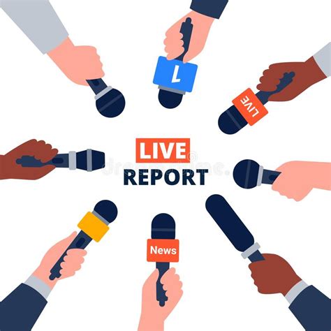 Journalism Live Report Breaking News Concept Stock Vector
