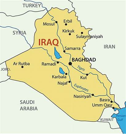 Iraq Map Republic Baghdad Vector Tigris Mapa