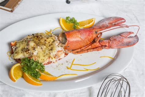 Baked Lobster With Cheese Stock Photo Image Of Food 34355724