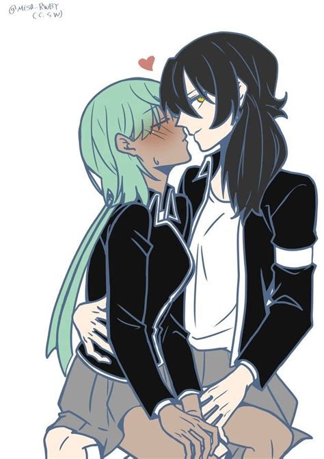 [cho misa] highschool yuri couple cinder and emerald rwby
