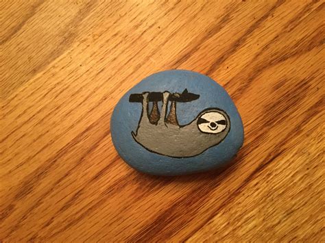 Sloth By Lynn Painted Rocks Artwork Sloth