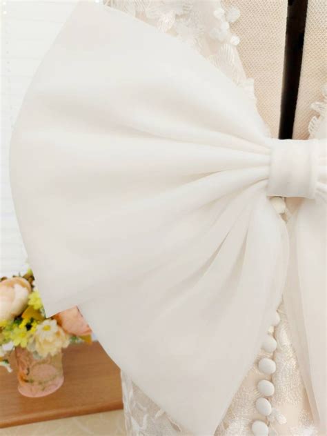 Detachable Wedding Dress Bow Organza Detachable Bridal Bow Etsy