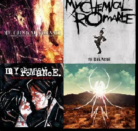 four album covers of my chemical romance my chemical romance romance mcr