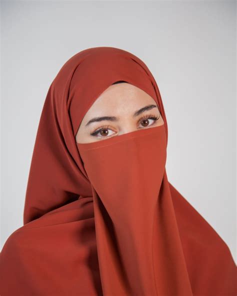Half Niqab Brick Fátima De Tetuán In 2022 Niqab Georgette Fabric Face Veil