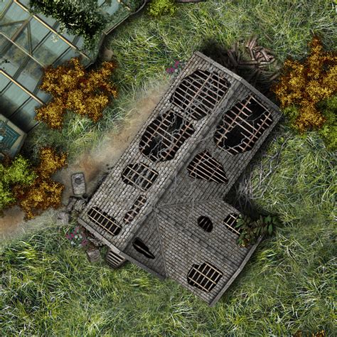 Apocalyptic Abandoned Cabin Battle Map White Tree Monolith Amatsu Zombie Battlemaps