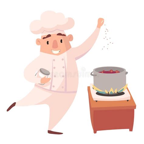 Character Of Cook Cartoon Mascots In Various Dynamic Poses Chef In