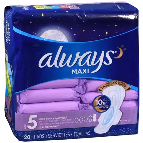 Always Maxi Pads Extra Heavy Overnight 20 Ea Medcare Wholesale