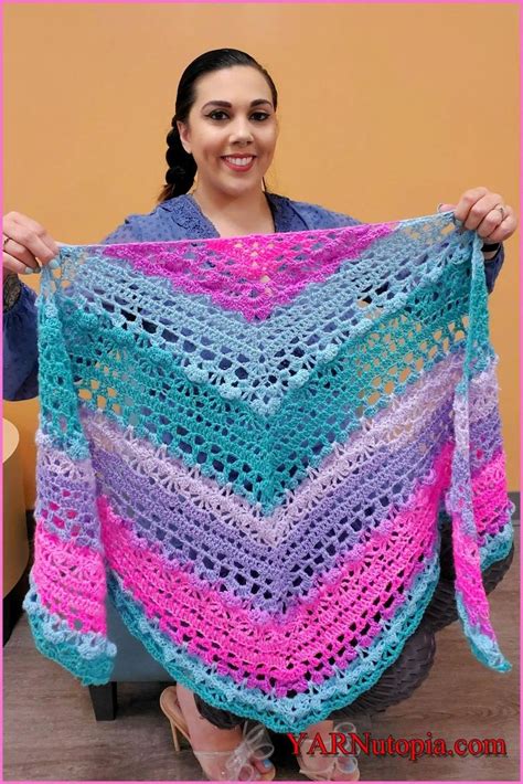 Free Written Crochet Pattern Summer Breeze Triangle Shawl Yarnutopia