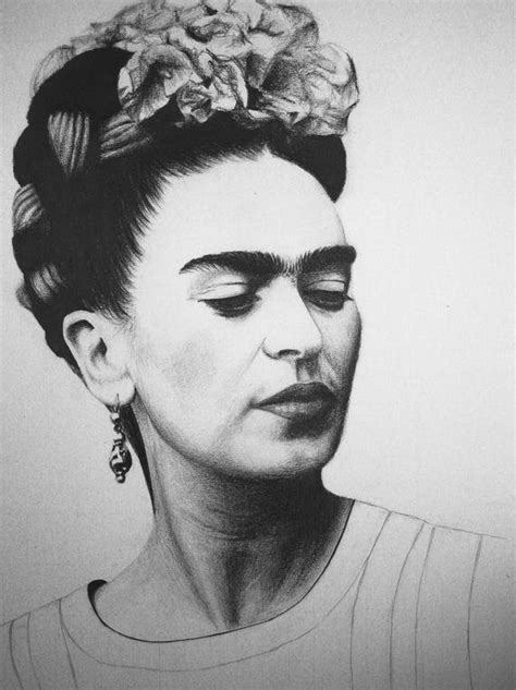 Items Similar To Frida Kahlo Pencil Drawing Portrait Digital Print On Etsy
