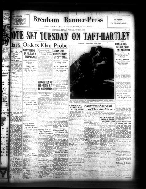 Brenham Banner-Press (Brenham, Tex.), Vol. 84, No. 125, Ed. 1 Friday