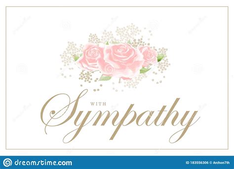 Pink Rose Bouquet On White Background Vector Sympathy Template Stock