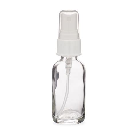 1 Oz Clear Glass Boston Round Bottle White Mister Berlin Packaging