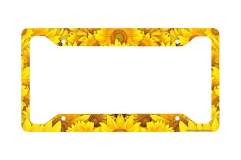Airstrike® Sunflower License Plate Frame Sunflower Car Tag Frame