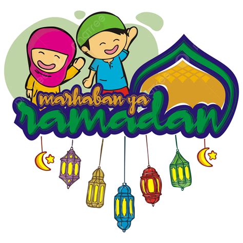 Marhaban Ya Ramadan Dengan Anak Anak Muslim Yang Bahagia Dan Lentera