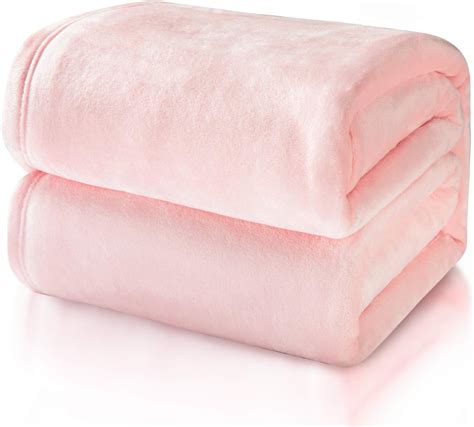 Bedsure Fleece Blankets Bedspread King Size Peach Blush Extra Large Bed