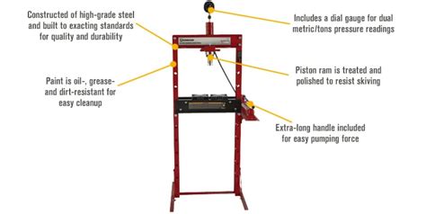 Strongway 20 Ton Hydraulic Shop Press With Gauge Northern Tool