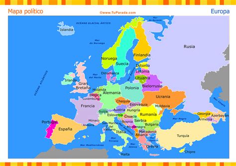 Mapa Con Division Politica De Europa