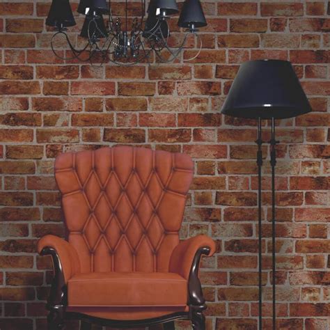 Fine Decor Distinctive Brick Redbrown Wallpaper Fd31045