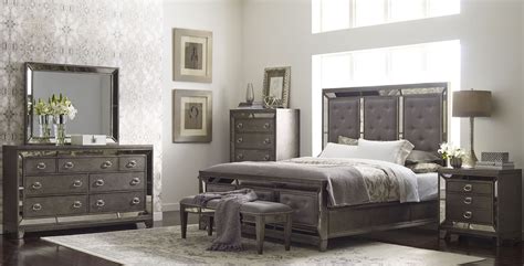 Home is where your bed is! Lenox Platinum Painted Upholstered Panel Bedroom Set from ...