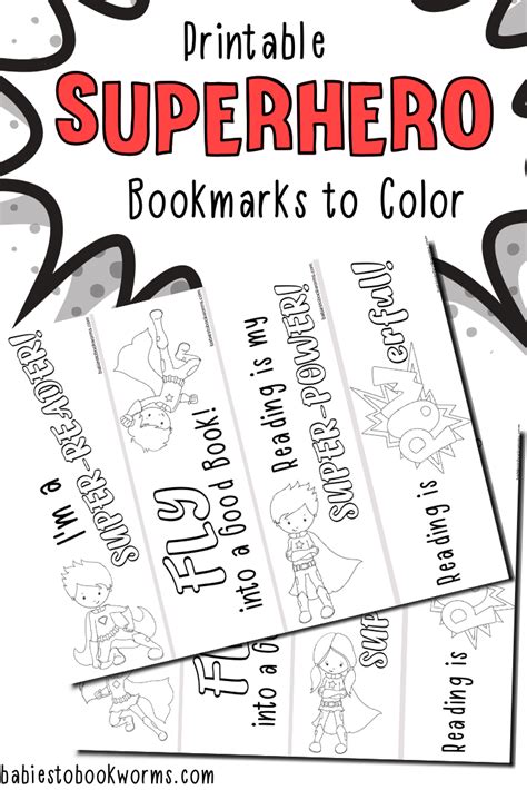 Printable Superhero Bookmarks for Kids | Babies to Bookworms in 2020