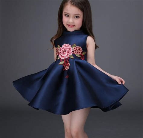 New Cute Girls Formal Fashionable Dresses Summer Party Birthday Flower