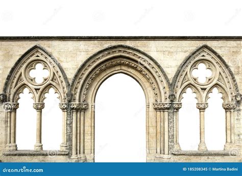 Gothic Arches Isolated On White Background Elements Of Architecture