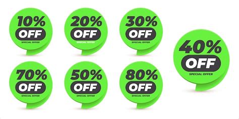 Premium Vector Green Special Offer Discount Label With Different Sale