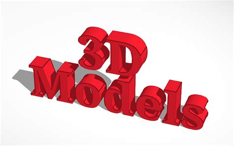 3d Design 3d Models Text Tinkercad