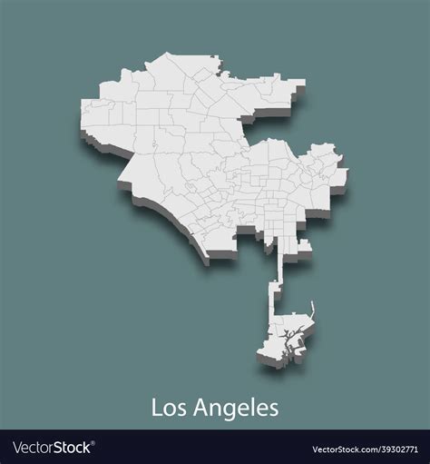 3d Isometric Map Of Los Angeles Is A City Vector Image