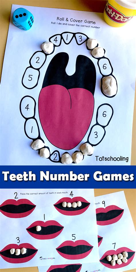 Teeth Number Games for Preschool | Totschooling - Toddler, Preschool