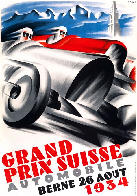 1934 Swiss Grand Prix Racing Poster By Retro Graphics Grand Prix