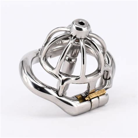 Cock Cage With Urethral Catheter Spike Stainless Steel Super Small Male Chastity Devices 1 Short