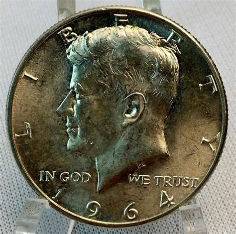 Lot 1964 D Us 50c Kennedy 90 Silver Half Dollar Ms65