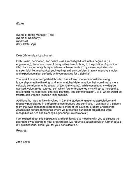 Recent Grad Cover Letter Examples Latest News